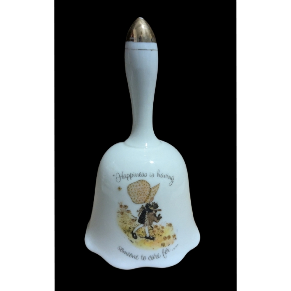Vintage Holly Hobbie Porcelain Bell Happiness is having someone to care for